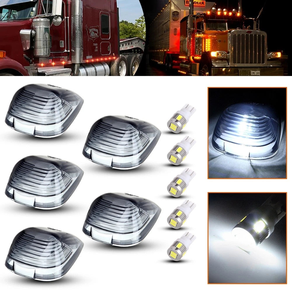 5X Cab Roof Top Smoke Lens Marker Running Lamps Cover for Ford F250