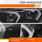 Amber LED Sequential Turn Signal Projector Headlights for Kenworth T880 (2019–2024)