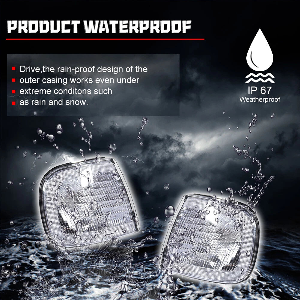 2X Clear Side Marker Lights for Ford F-Series Truck