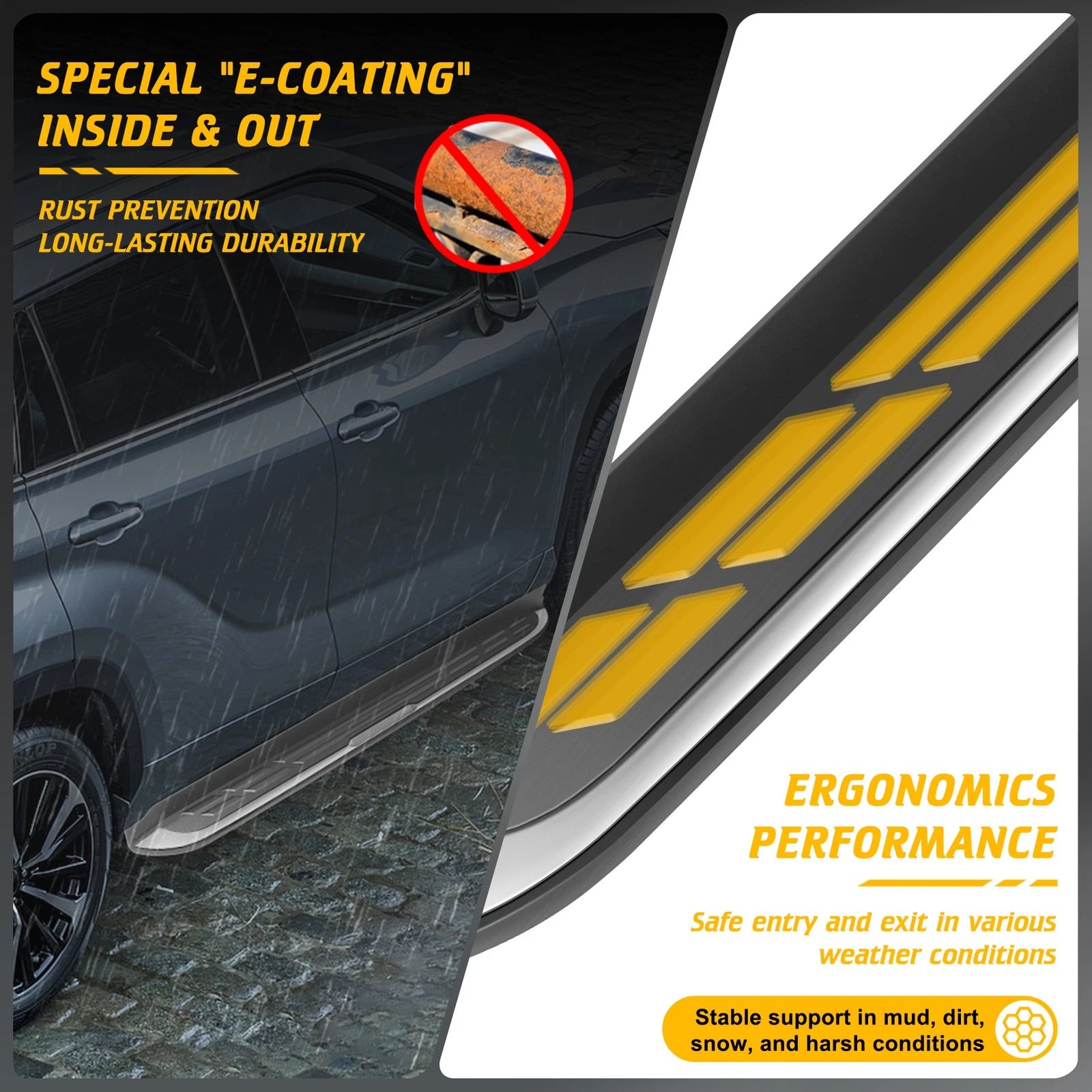 Set of 2 Silver Running Boards for Toyota Highlander (2022–2024)