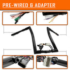 14" Prewired Handlebar 1.5" 32mm for Harley Road Glide (2008–2013)