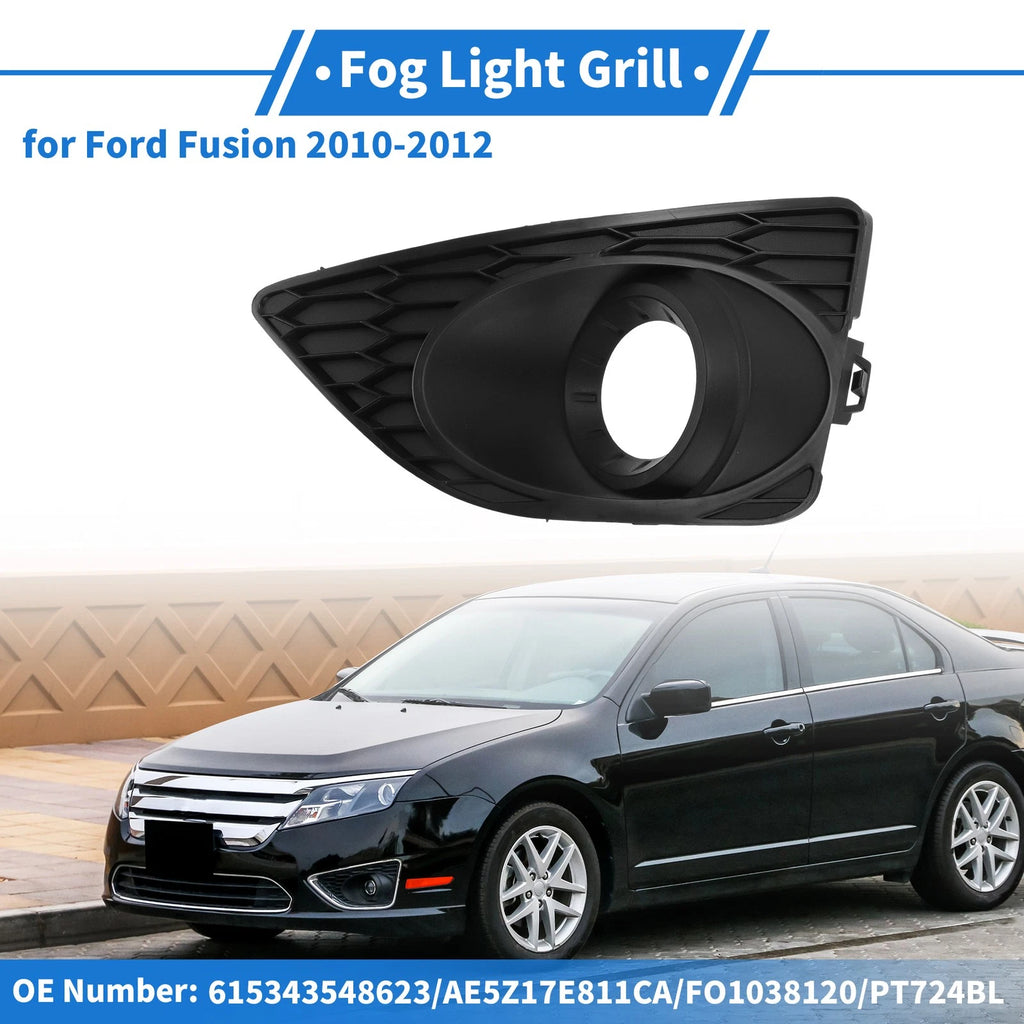 Front Left Fog Light Grill No.615343548623 for Ford Fusion (2010–2012) Black ABS