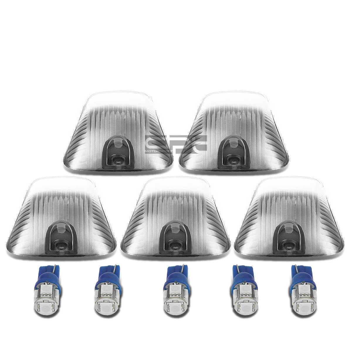 5Pcs Chrome Housing Blue LED Cab Roof Running Light for Chevy GMC C/K (1988–2002)