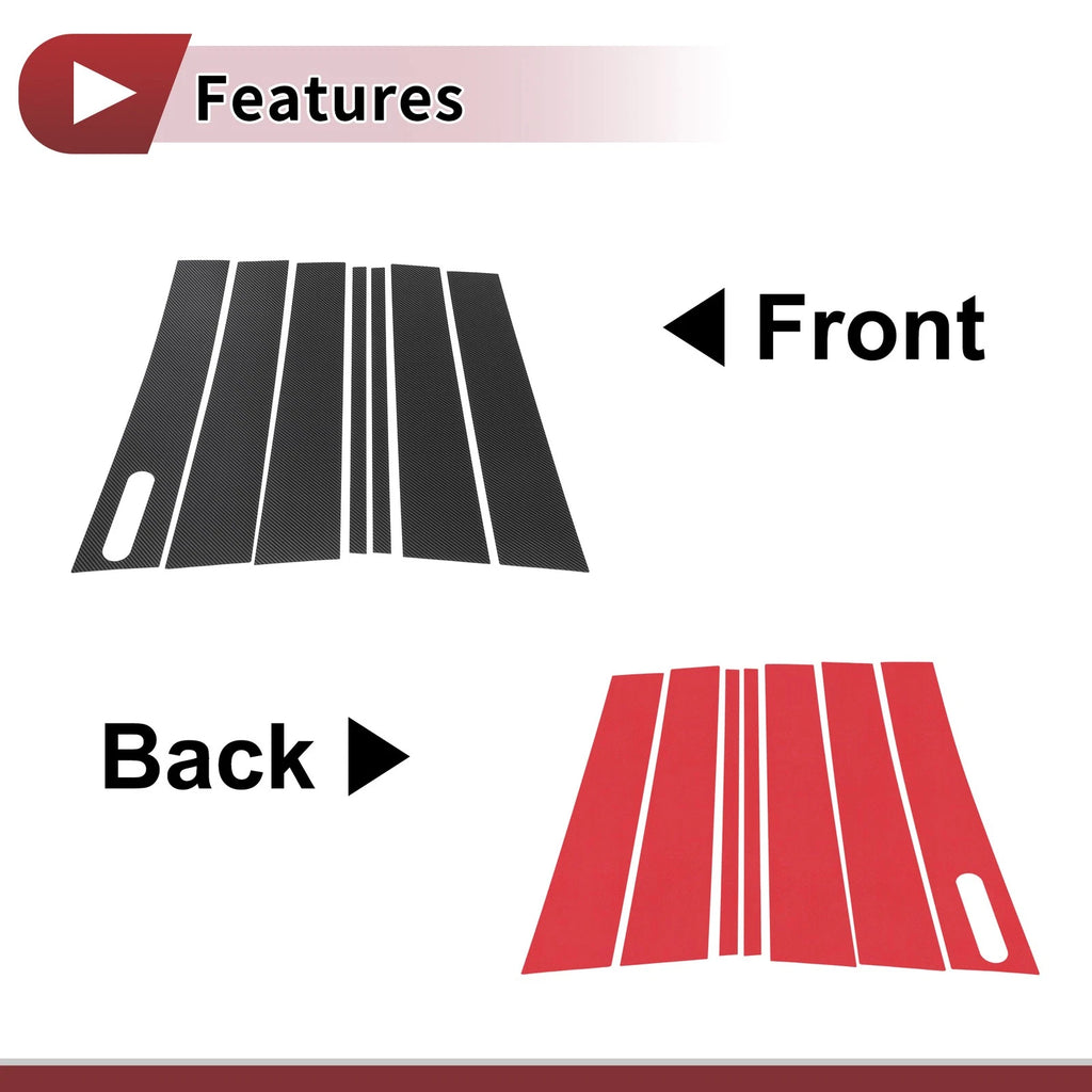 Door Pillar Window Trim for Ford Explorer (2002–2010) Carbon Fiber Black