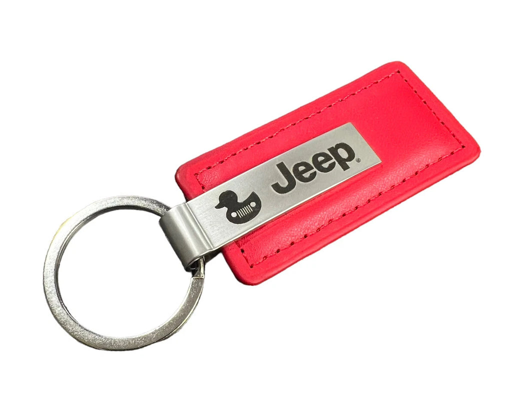 Jeep Duck Keychain with Red Leather for Wrangler (2018–2024)