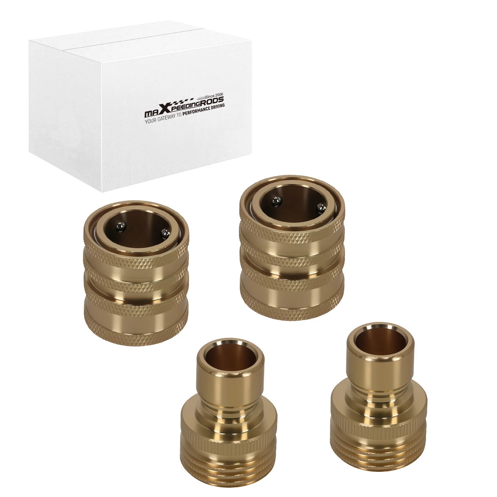 Set of 4 Brass Pressure Washer Hose Adapter 3/4" Quick Release Fittings