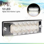 4X LED 8" White Turn Tail Brake Light for Pickup Truck