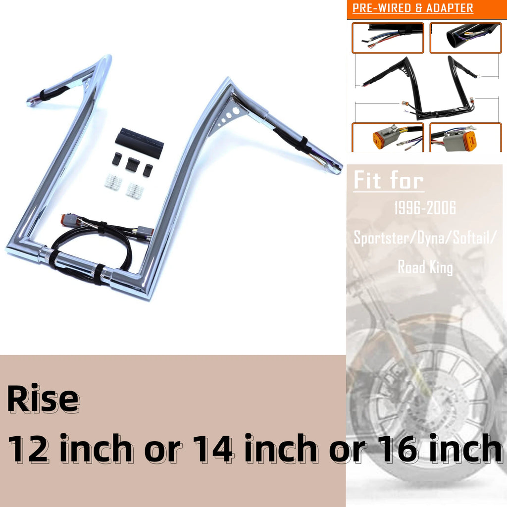 Prewired Handlebar Set of 3 for Sportster Dyna Softail Fat Boy (1996–2006)