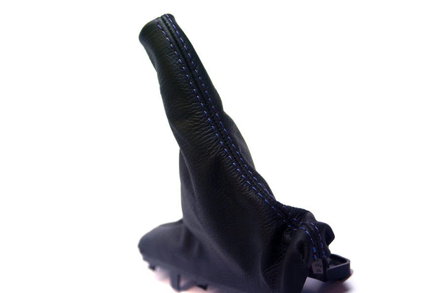 E Brake Boot for Ford Mustang (2015–2020) Blue Stitch Leather Synthetic