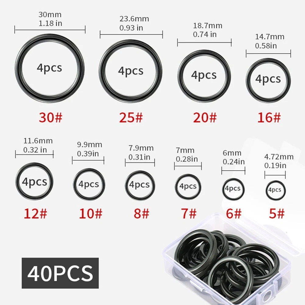 Fishing Rod Guide Rings Set of 40 with 26pcs Repair Kit for Sea Rod