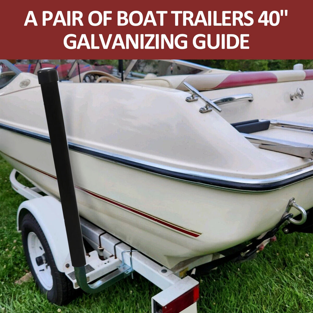 Set of 2 Zinc-Plated Guide On Posts for Boat Trailer (40")