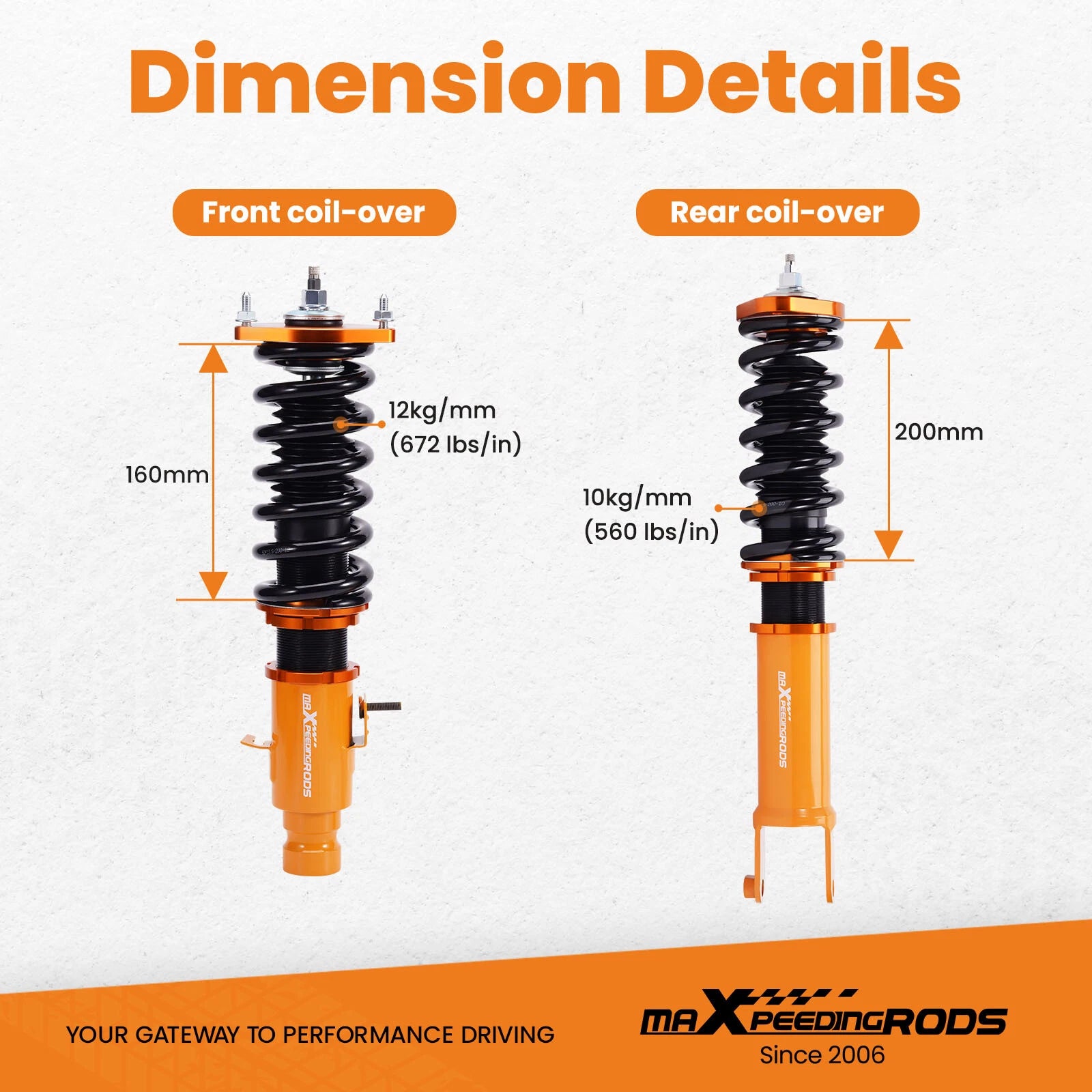 Adjustable Coilovers for Infiniti M35x M45x G35x (2006-2010) AWD