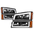 C-Shape LED DRL Headlights Bumper Lamps for Chevy Silverado (2003–2007)