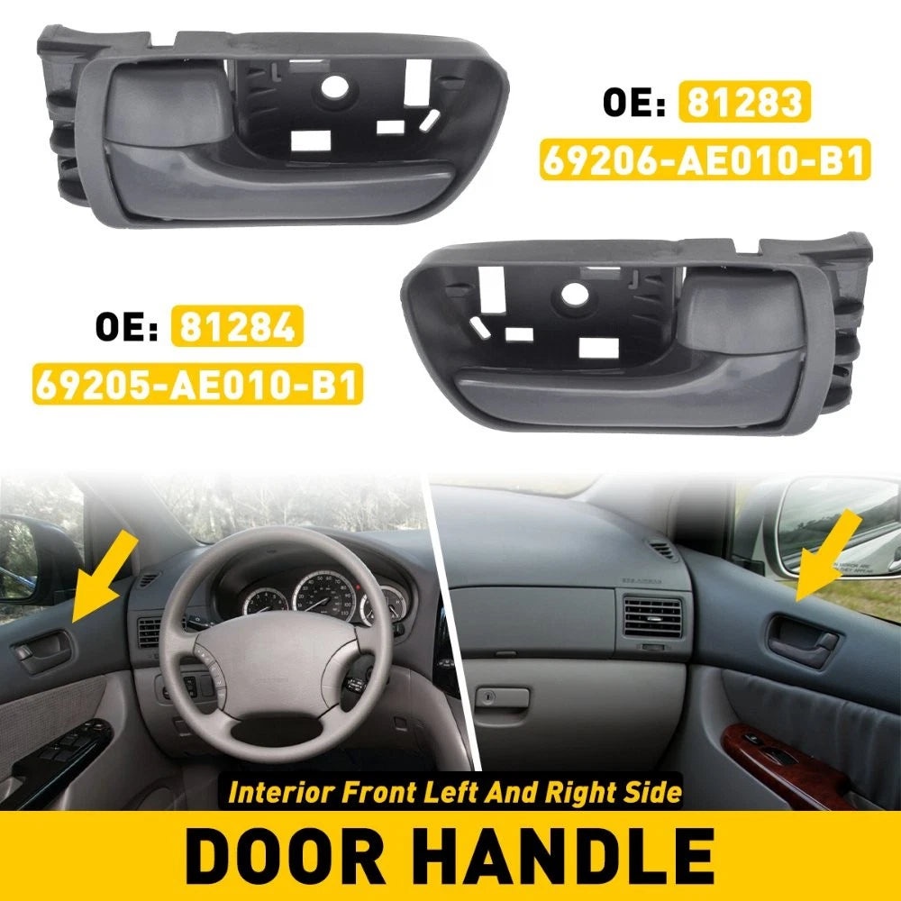 Inner Door Handle Set for Toyota Sienna (V) - Gray Front Left Right