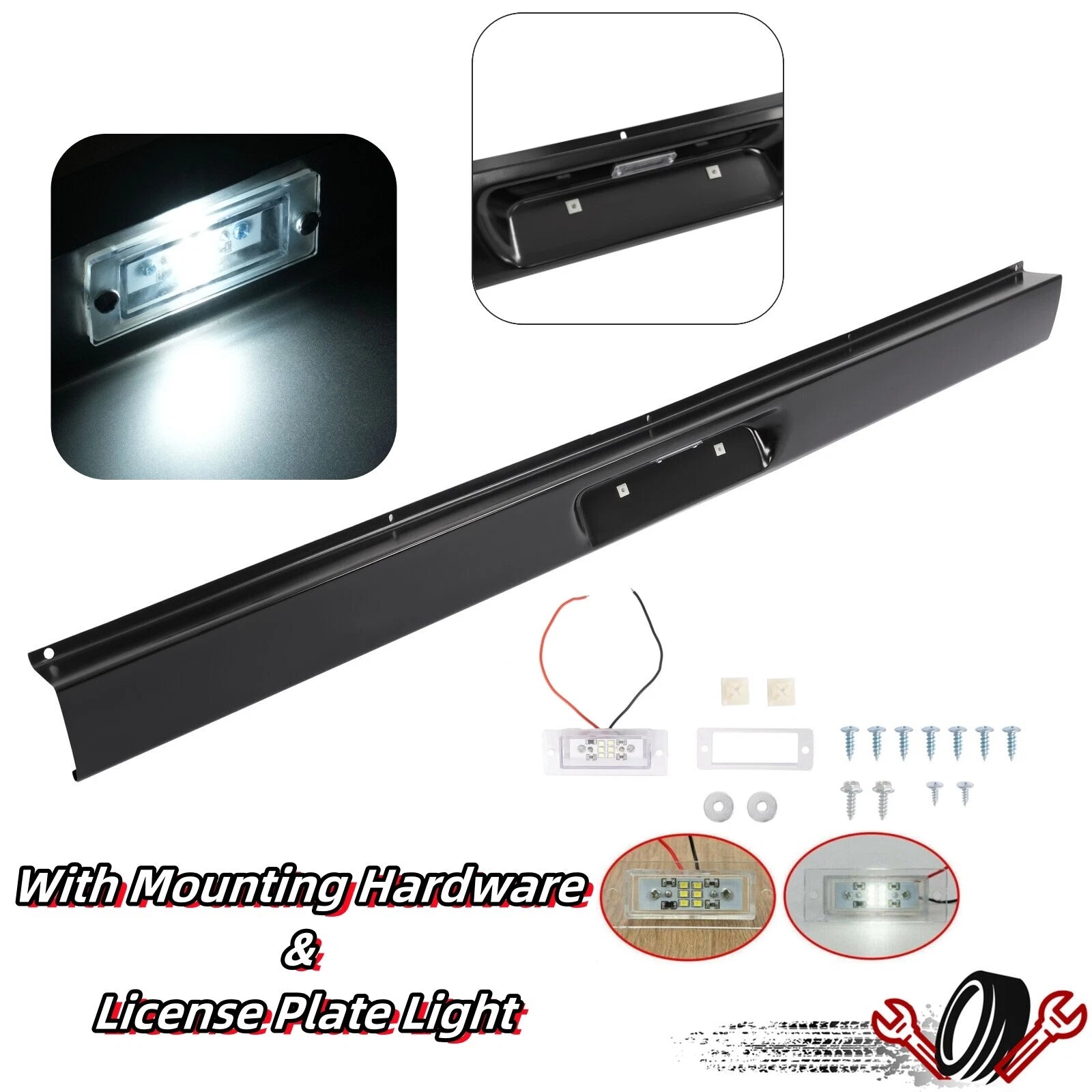 Rear Roll Pan Steel for Ford F150 (1987–1996) with License Light
