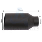 4" Inlet Black Stainless Steel Bolt On Exhaust Tip (Universal)