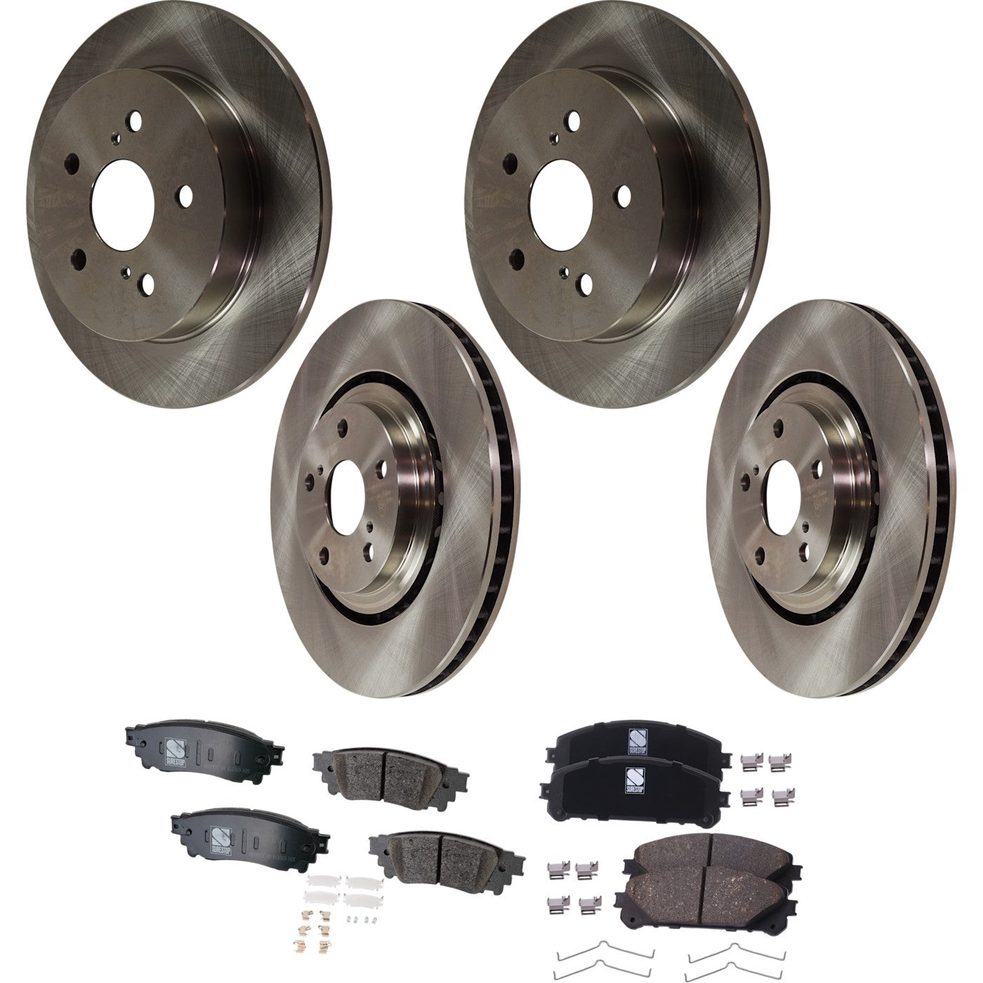 Brake Disc Rotors and Pads Kit for Lexus NX300 NX300h NX200t (2015–2017)