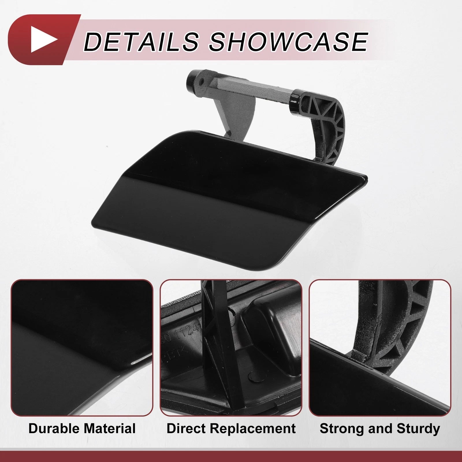 Front Left Washer Nozzle Cover Cap for Mercedes-Benz C350 (2008–2014) Black