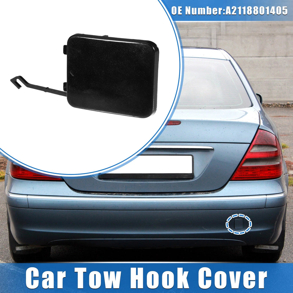 Tow Hook Cover for Mercedes-Benz W211 (2002–2008) - Black Rear Right