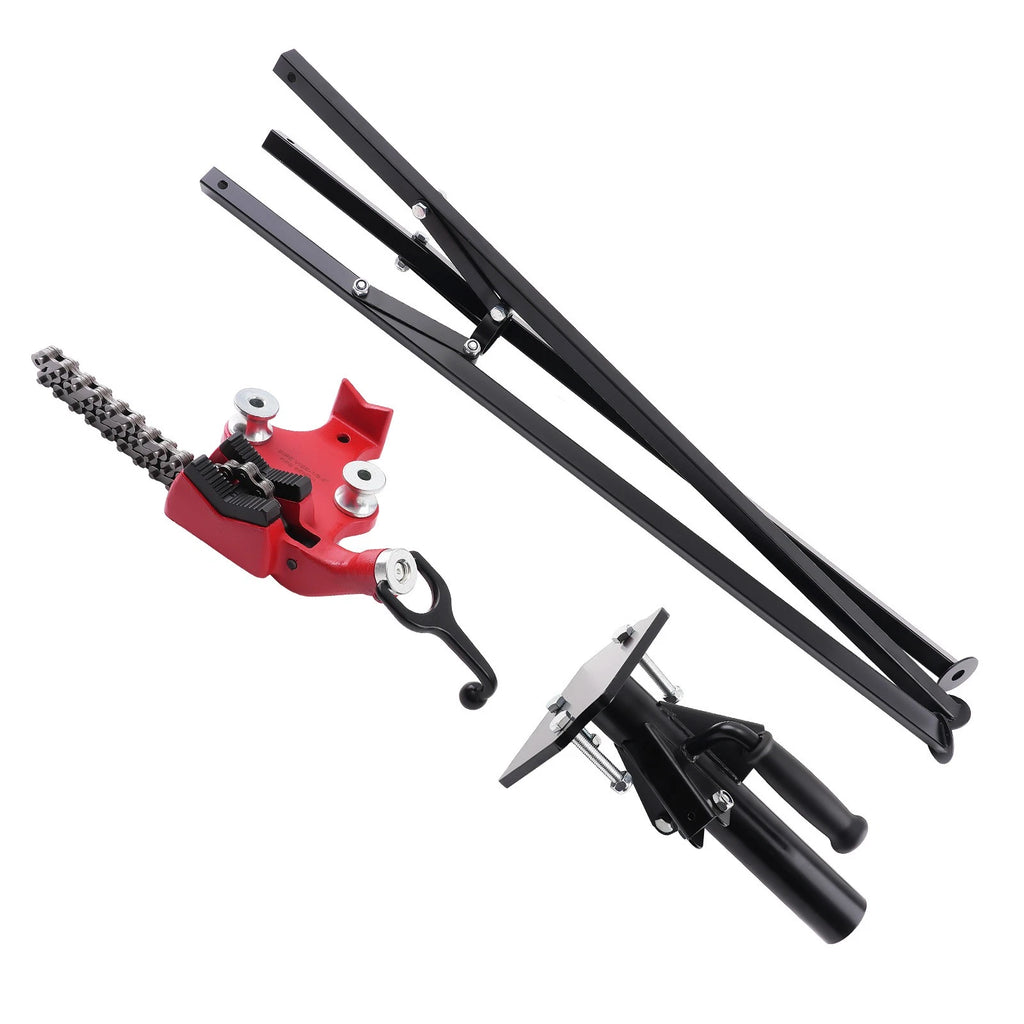Folding Chain Vise Tripod for Pipe Capacity 1/8"-5" (36"-43" Height)