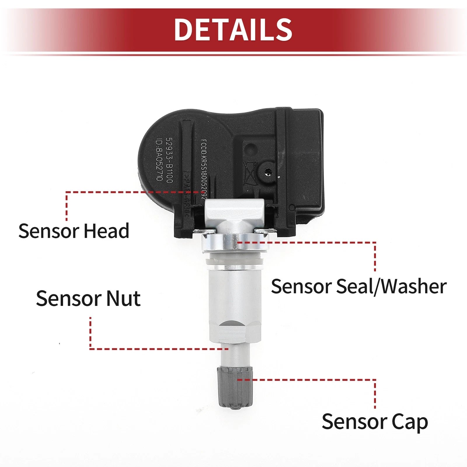 Tire Pressure Sensor for Hyundai Accent (2015–2017) 52933B1100 433MHz