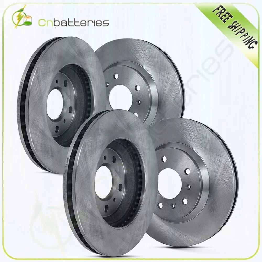 Set of 2 Front Rear Solid Brake Rotors for Chevrolet Monte Carlo (2006–2007)