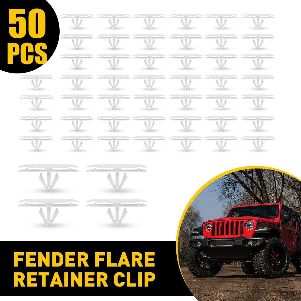 50PCS Fender Flare Clips for Jeep Wrangler JL Gladiator (2018–2020)