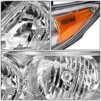 Pair Chrome Amber Signal Headlight Lamps for Toyota Corolla (2009–2010)