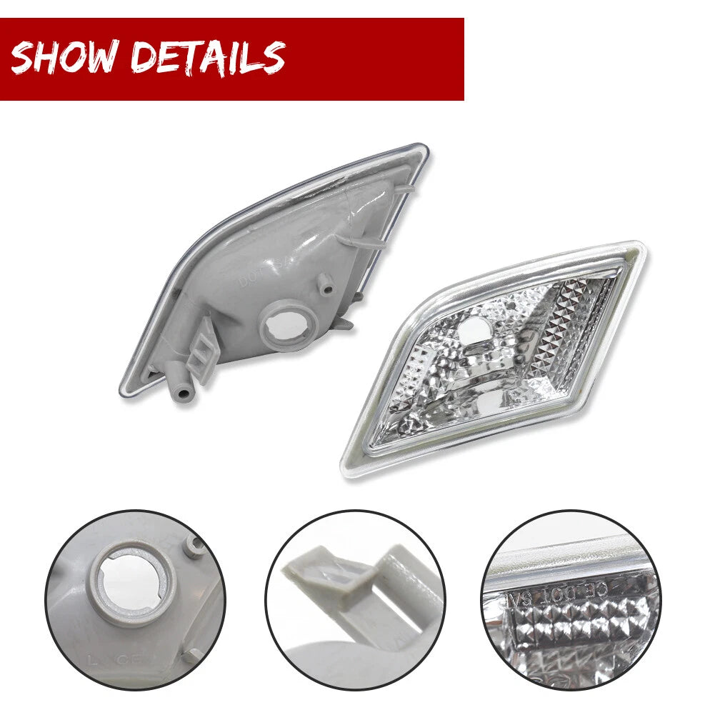 Clear Lens Front Side Marker Lights for Benz W204 C250 C300 (2008–2011)
