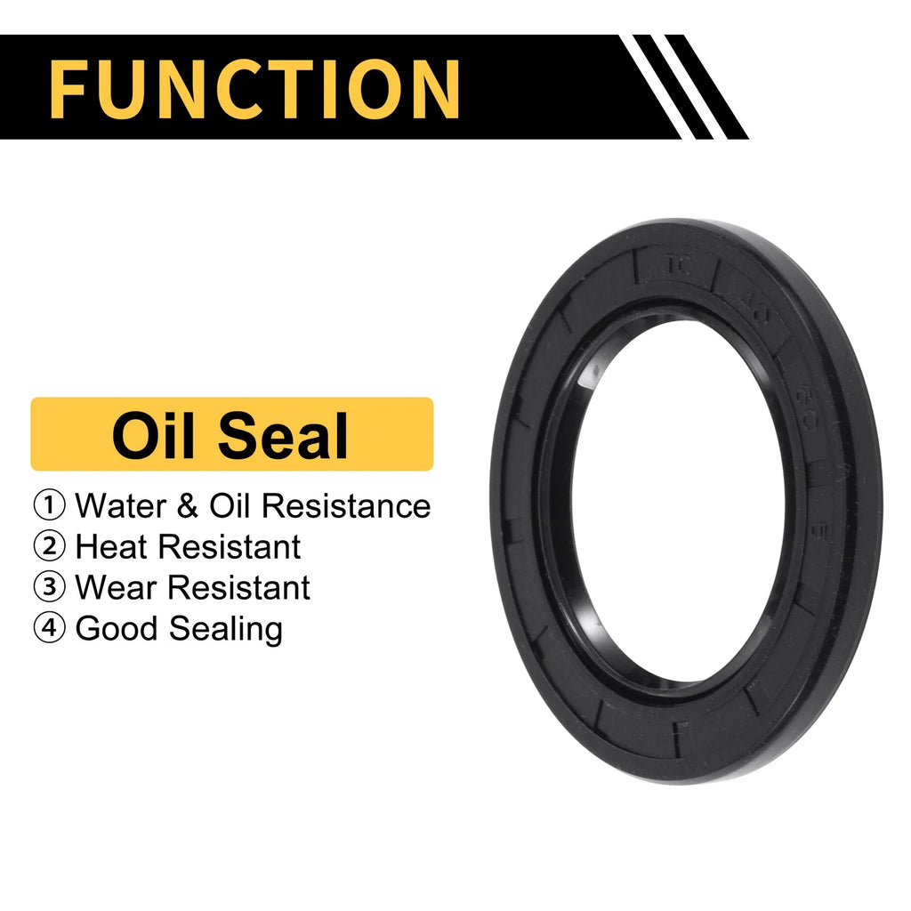 Set of 5 Oil Seal Rotary Shaft Seal NBR Rubber 40x60x5mm