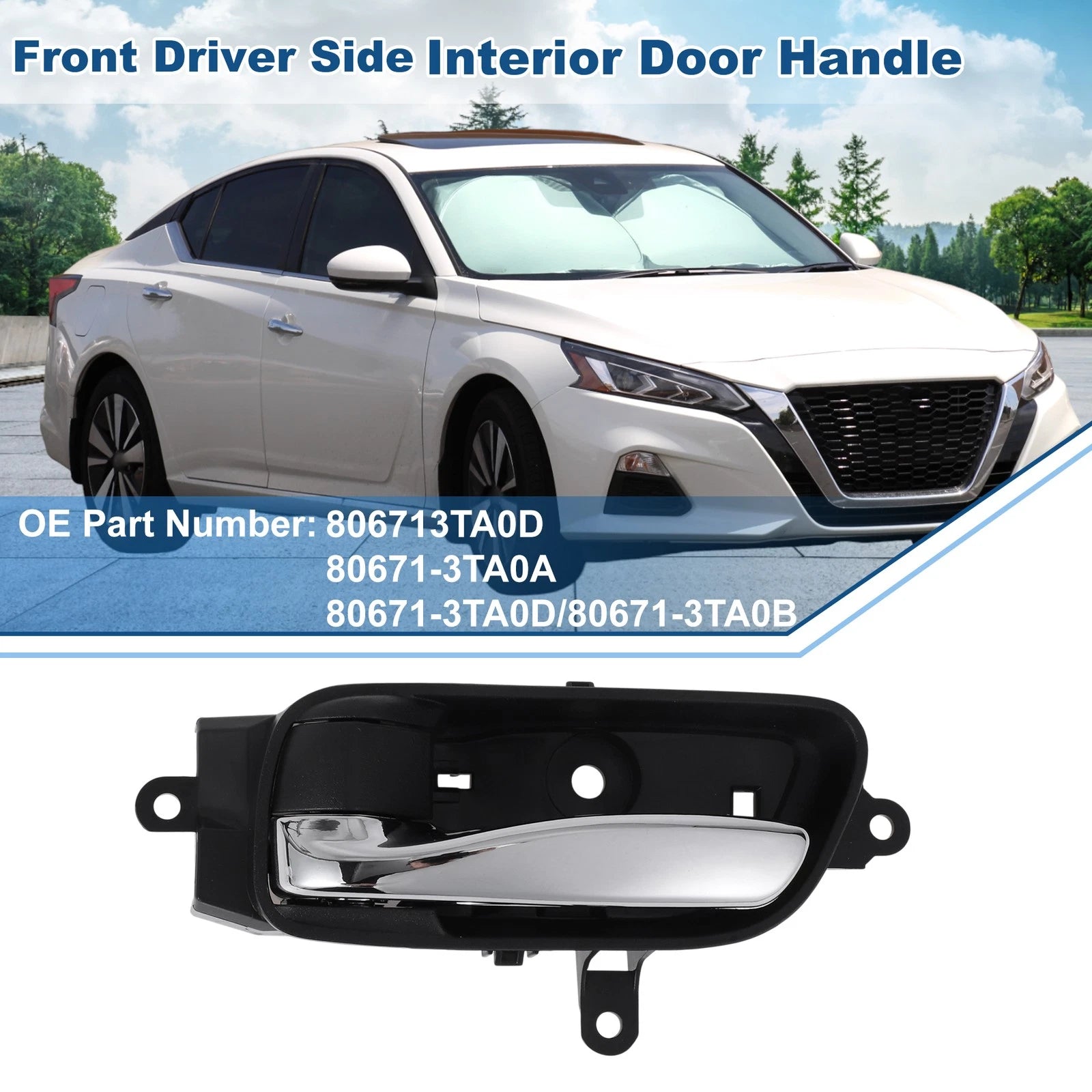 Front Passenger Side Interior Door Handle for Nissan Altima (2013–2018) No. 806713TA0D