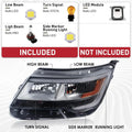 Set of 2 Chrome Headlights w/LED DRL for Ford Explorer (2016–2019)