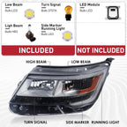 Set of 2 Chrome Headlights w/LED DRL for Ford Explorer (2016–2019)