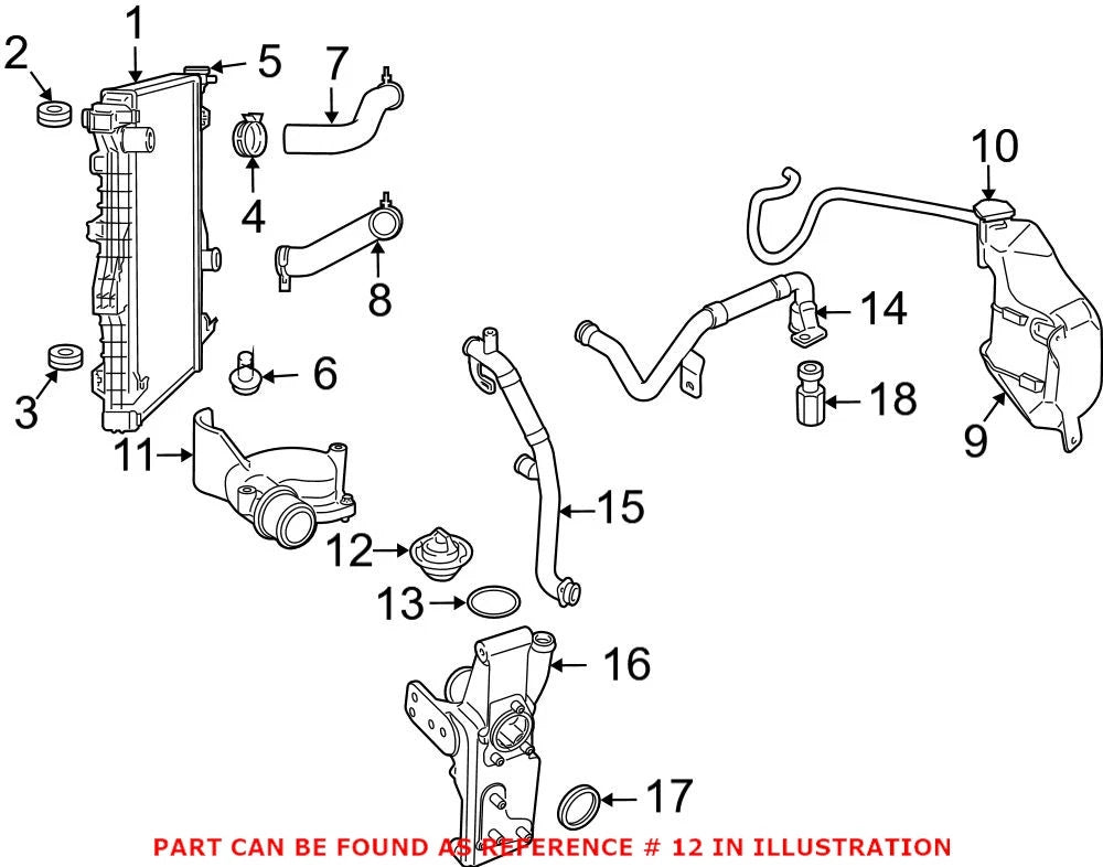 OEM Engine Coolant Thermostat for Dodge Ram 2500, 3500 (2003–2010)