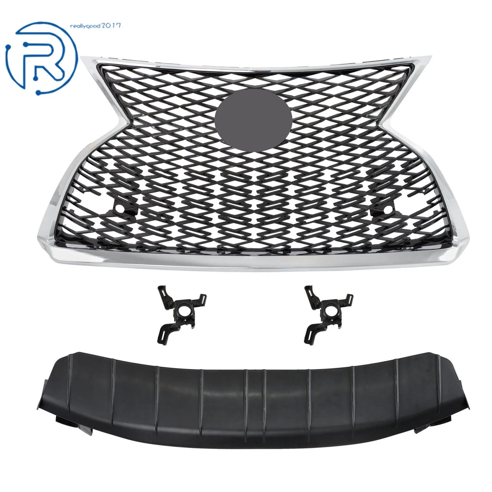 Front Upper Grill Assembly for Lexus RX350 RX450h (2020-2022) Chrome/Black