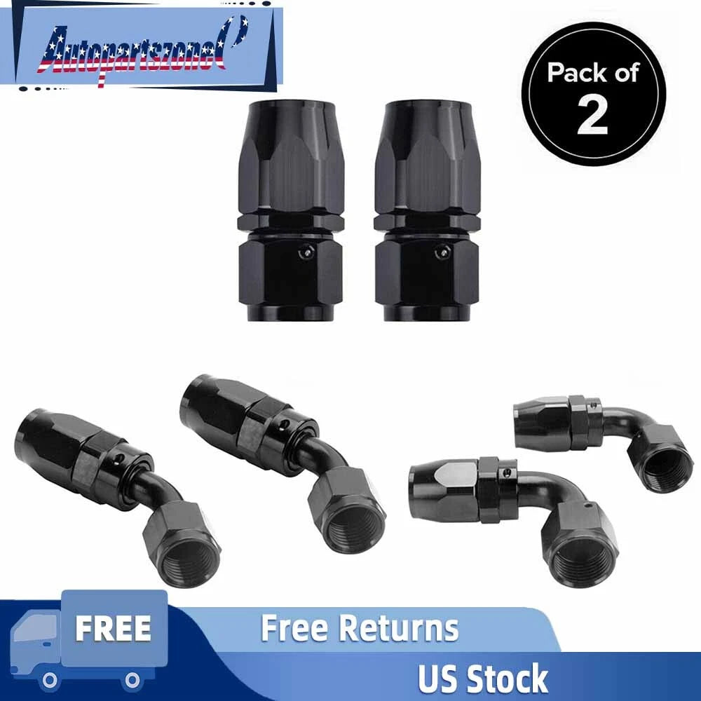 2Pc AN4/AN6/AN8/AN10/AN12 Swivel End Fitting Adapter for Oil/Fuel Hose Line