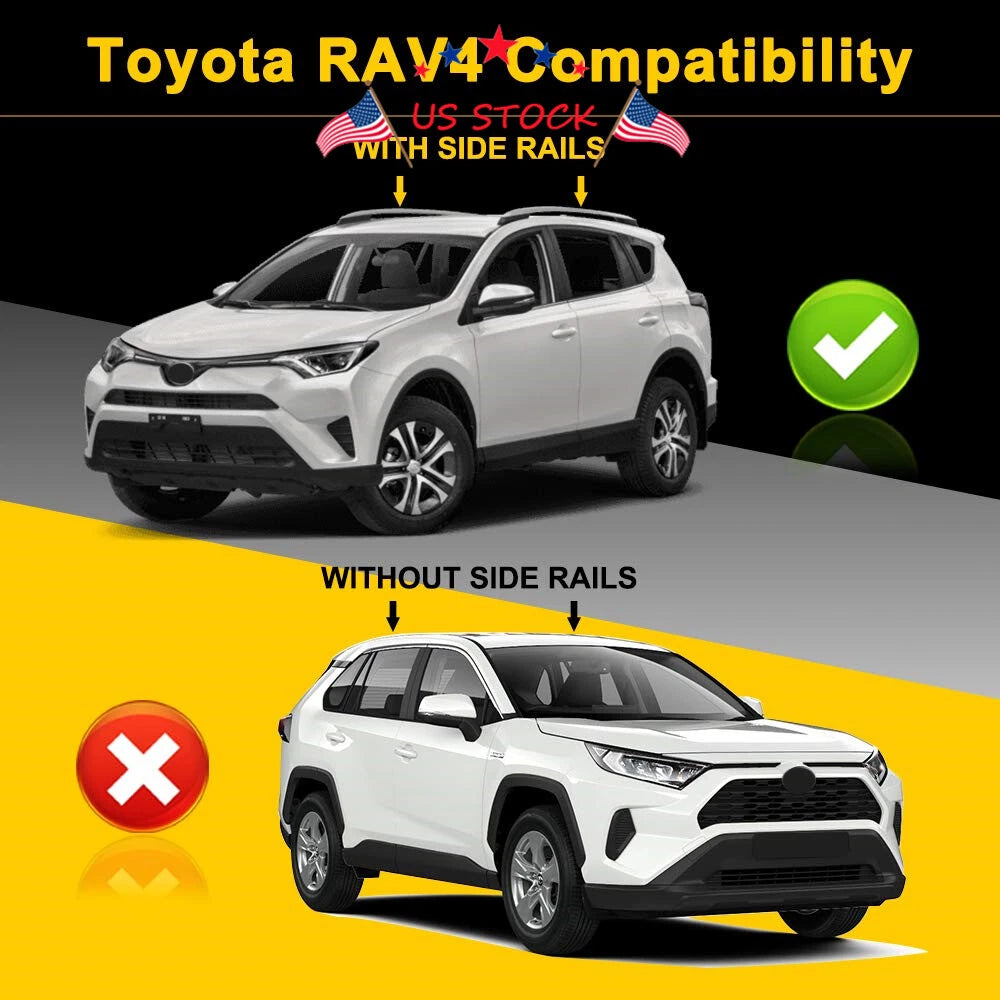 Adjustable Roof Top Rack Cross Bars for Toyota RAV4 (2013–2018)