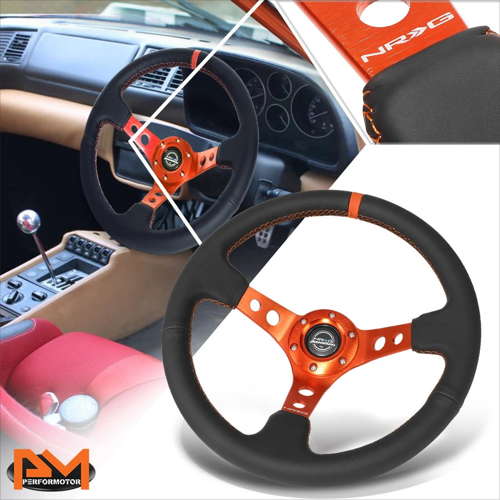 NRG RST-006OR Racing Steering Wheel 350mm 3" Deep Dish for Universal Fit