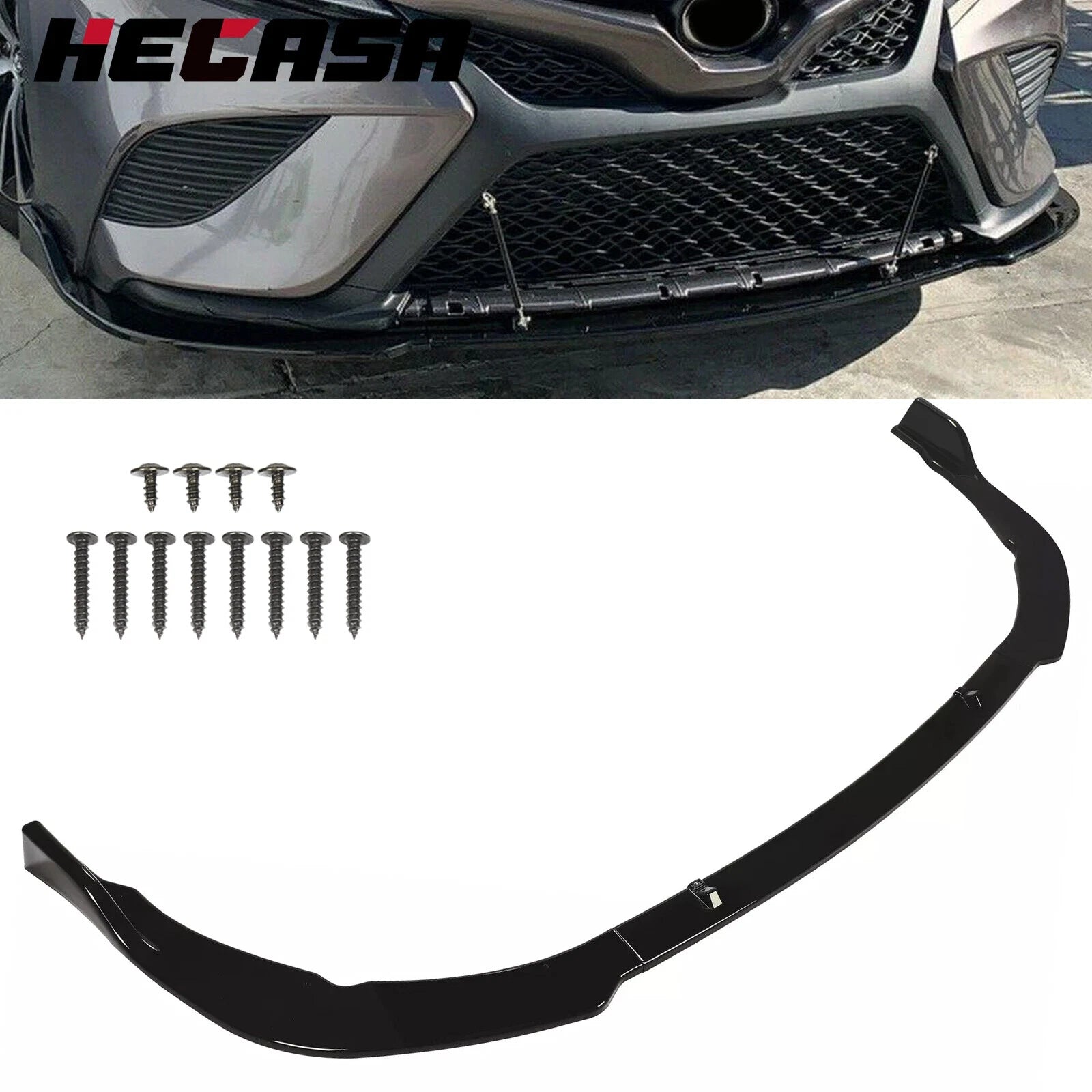 Front Bumper Lip Splitter for Toyota Camry (2018–2020) Gloss Black