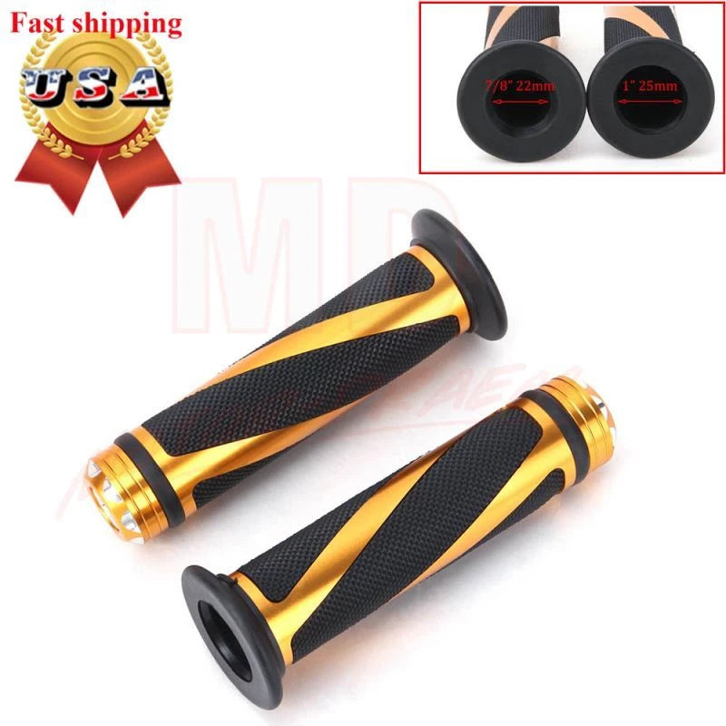 7/8" Rubber Gel Handlebar Grips for Yamaha YZF R1 R6, Suzuki GSXR