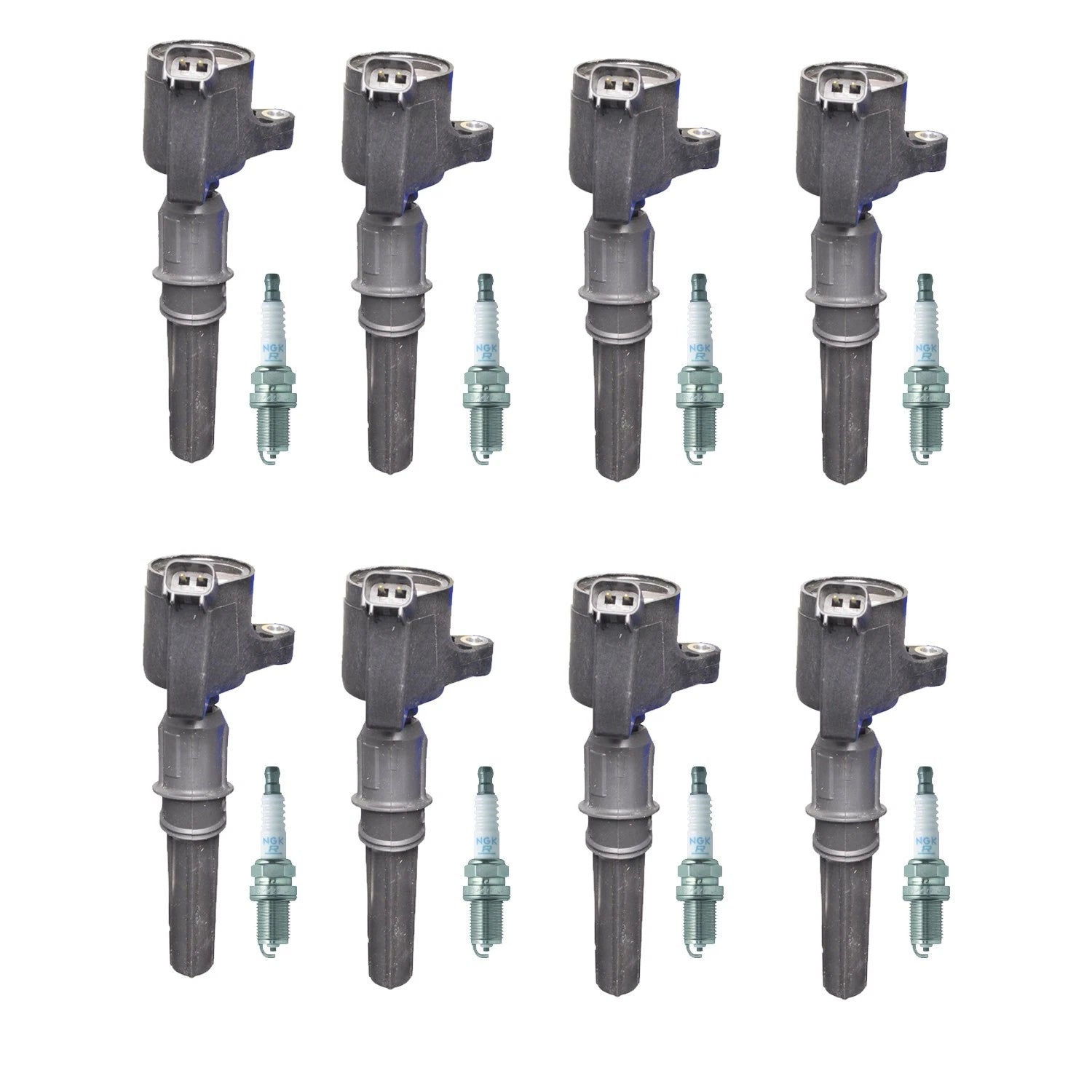 Set of 8 Ignition Coils & NGK Spark Plugs for Ford E-150 E-250 F-150 (1997–2003)