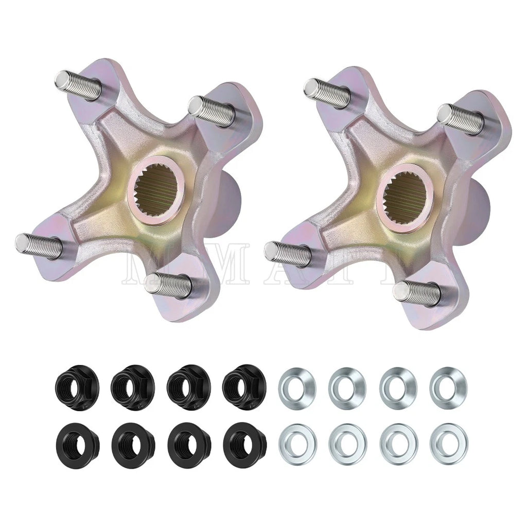 2X Rear Wheel Hubs & Flange Lug Nuts for Honda TRX450R TRX450ER (2006–2009)