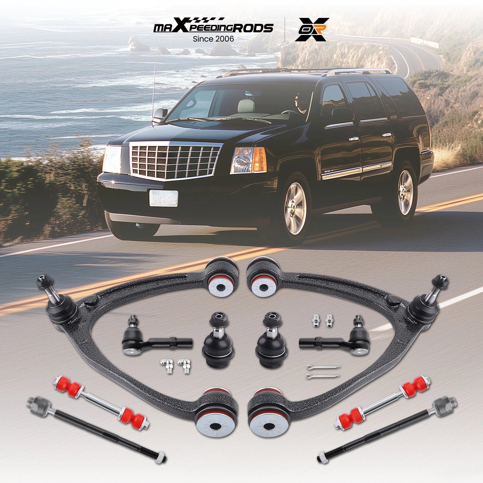 10x Control Arm Kit with Poly Bushing for Chevy Silverado GMC Sierra 1500 (2007–2013)