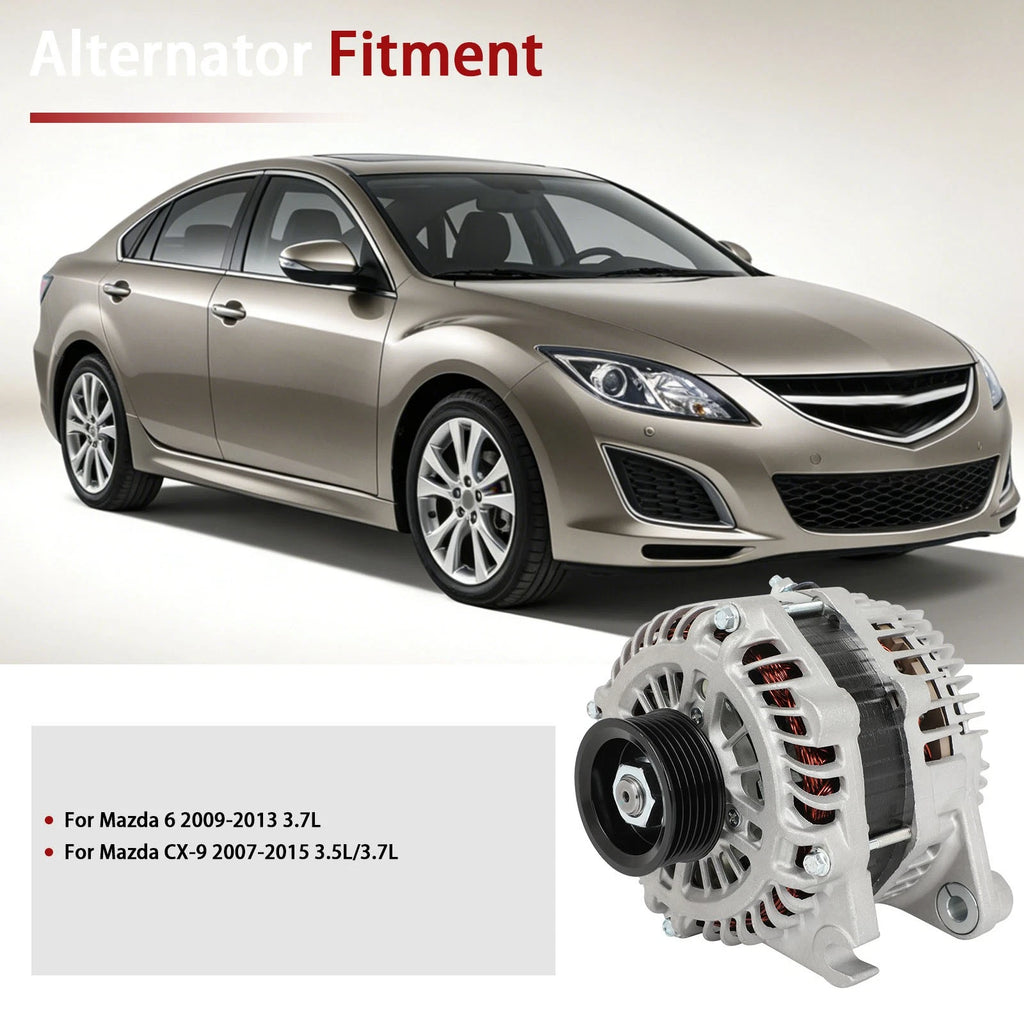 Alternator for Mazda CX-9 (2007-2015) 12V CW 6-Groove Pulley