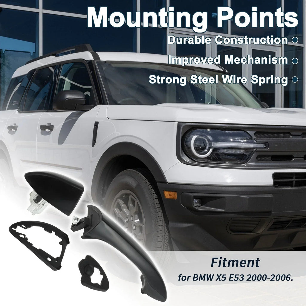 Front Right Exterior Door Handle for BMW X5 E53 Black (2000-2006)