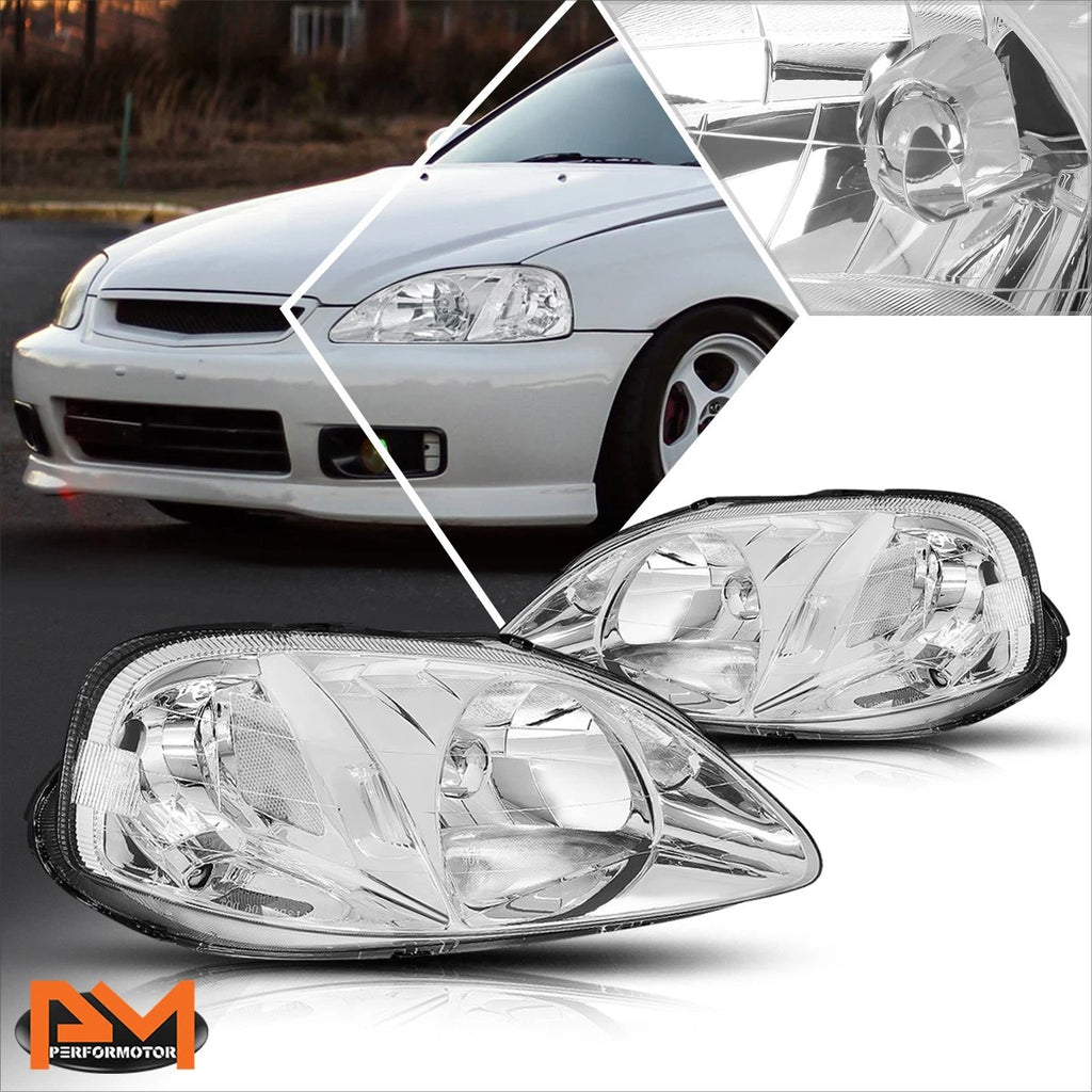 Chrome Housing Headlight Clear Corner Signal Lamp for Honda Civic EJ/EM/EK (1999–2000)