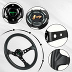14" Black Aluminum Racing Steering Wheel for Universal Fit