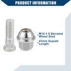 Set of 4 No.CV6Z1012C M12-1.5 Wheel Lug Stud Bolts for Ford Fiesta Focus Fusion (2011–2020)