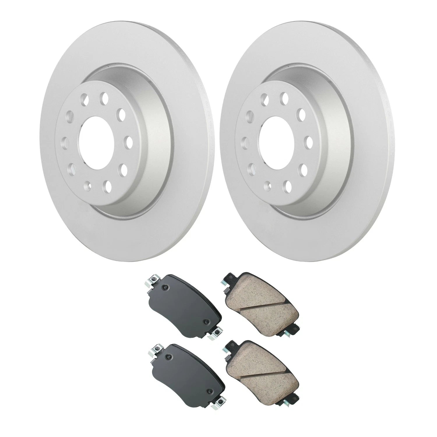 Set of 4 Bosch QuietCast Rear Rotors & Akebono EURO Ceramic Pads for Audi Q3 (2015–2023)