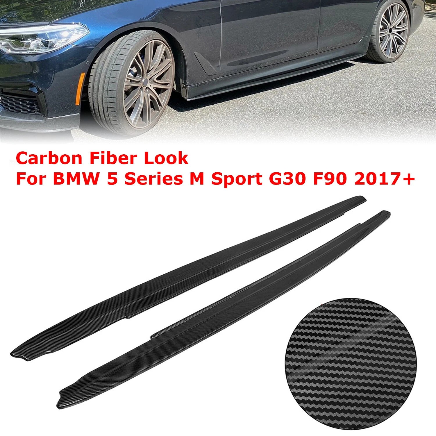 Carbon Fiber Side Skirts for BMW 5 Series G30 G31 F90 M5 (2017–Present)
